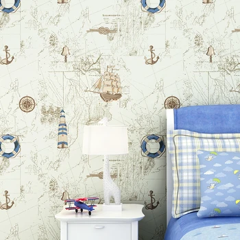 Children's room wallpaper Mediterranean sailboat pattern bedroom boy warm cartoon girl non-woven wallpapers
Children's room wallpaper Mediterranean sailboat pattern bedroom boy warm cartoon girl non-woven wallpapers
