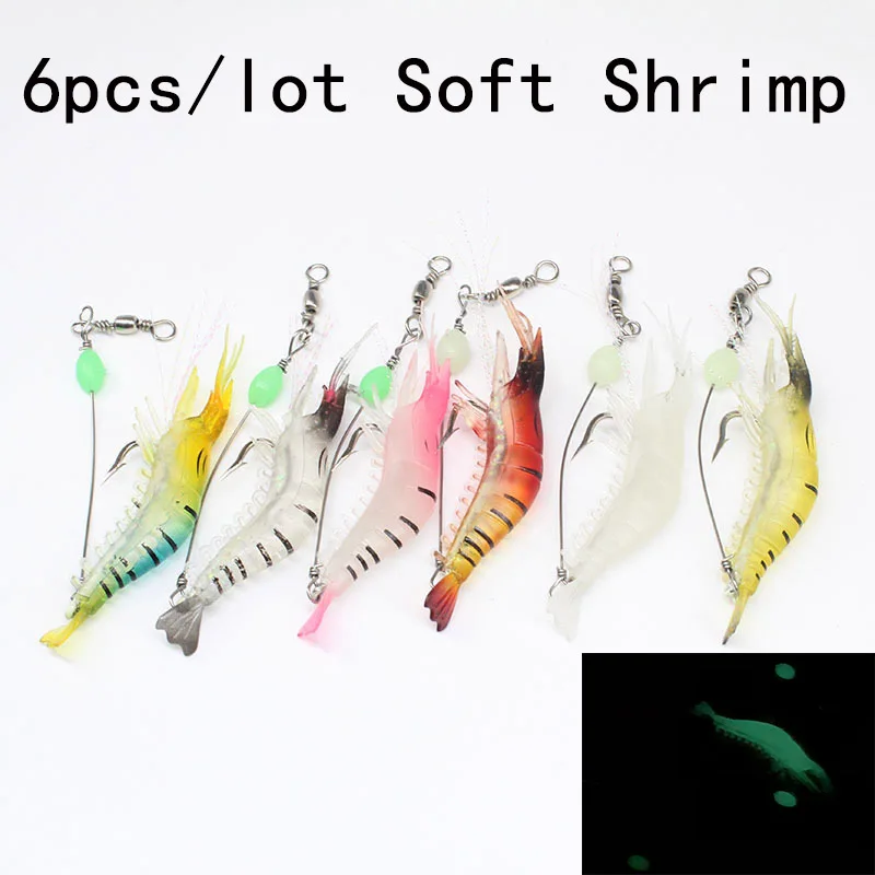 6pcs/lot 6.5g 95mm iscas artificiais sahte yemler fishing lures Shrimp Prawn Crawfish Luminous hooks Accessary swivel pesca
6pcs/lot 6.5g 95mm iscas artificiais sahte yemler fishing lures Shrimp Prawn Crawfish Luminous hooks Accessary swivel pesca