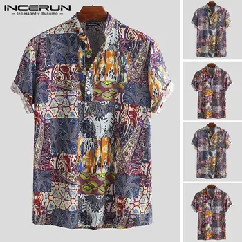 INCERUN 2020 Fashion Print Men Hawaiian Shirt Stand Collar Short Sleeve Tops Casual Tropical Beach Shirts Men Streetwear S-5XL
INCERUN 2020 Fashion Print Men Hawaiian Shirt Stand Collar Short Sleeve Tops Casual Tropical Beach Shirts Men Streetwear S-5XL