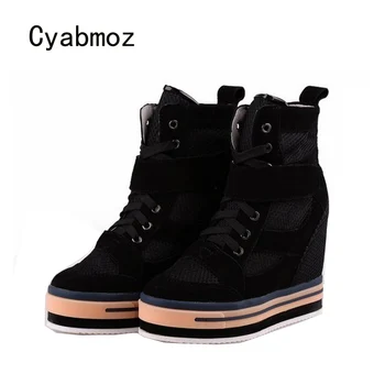 Cyabmoz Women Height Increasing Thick bottom Woman Platform Shoes High top Breathable High heels Wedge Ladies Shoes Ankle boots
Cyabmoz Women Height Increasing Thick bottom Woman Platform Shoes High top Breathable High heels Wedge Ladies Shoes Ankle boots