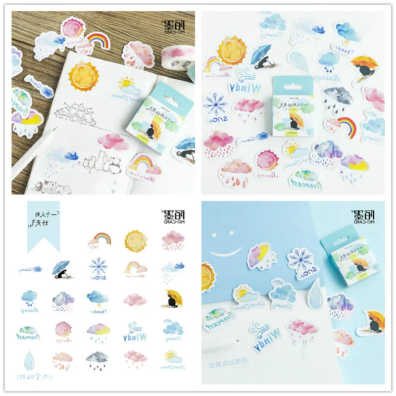 45Pcs/set lovely notebook cute weather pattern planner Halloween Decoration office supplies stationery Diary
45Pcs/set lovely notebook cute weather pattern planner Halloween Decoration office supplies stationery Diary