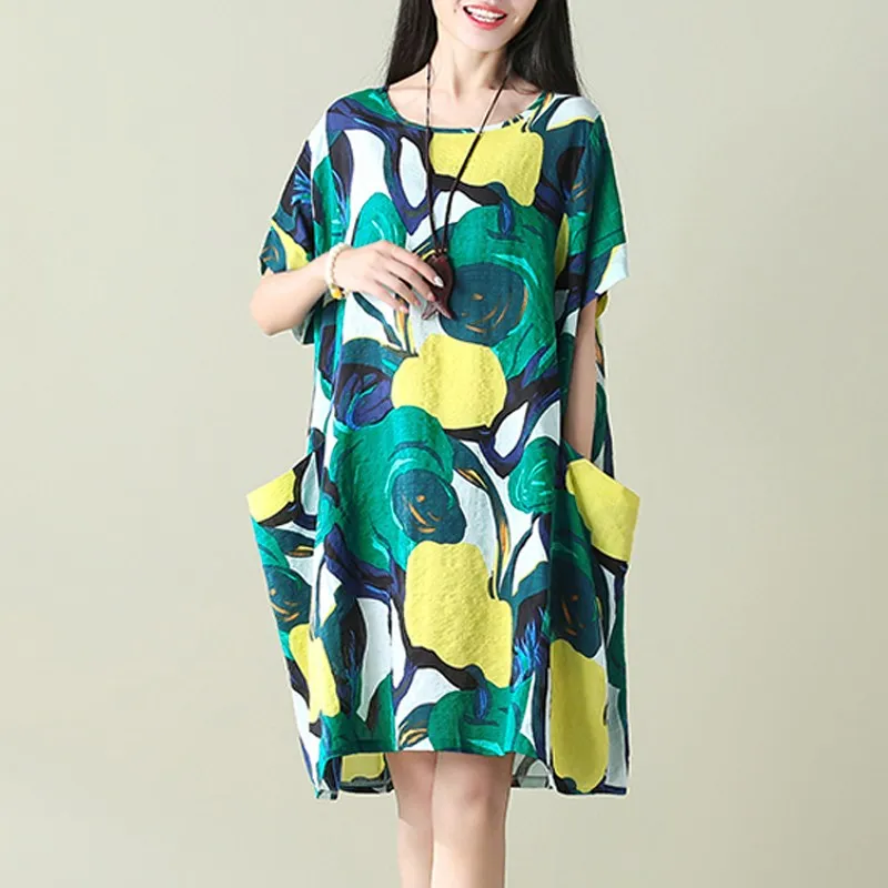 Plus Size Women Dress Casual Loose Print Short Sleeve Vintage Midi Dress Elegant Large Retro Female Oversized Vestidos 4XL
Plus Size Women Dress Casual Loose Print Short Sleeve Vintage Midi Dress Elegant Large Retro Female Oversized Vestidos 4XL