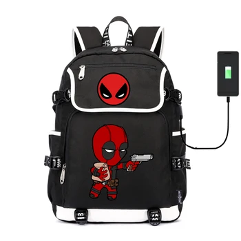 Deadpool Cartoon Backpack Men USB Charging Backpack School Bag Student Teenagers Bookbags Travel Laptop Shoulders Bags 
Deadpool Cartoon Backpack Men USB Charging Backpack School Bag Student Teenagers Bookbags Travel Laptop Shoulders Bags