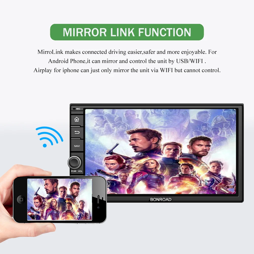 Perfect Bonroad Car Multimedia Player For 2din For Toyota Universal Android 9.0 2G+16G Wifi Radio 4G GPS Bluetooth Video Audio Player 11