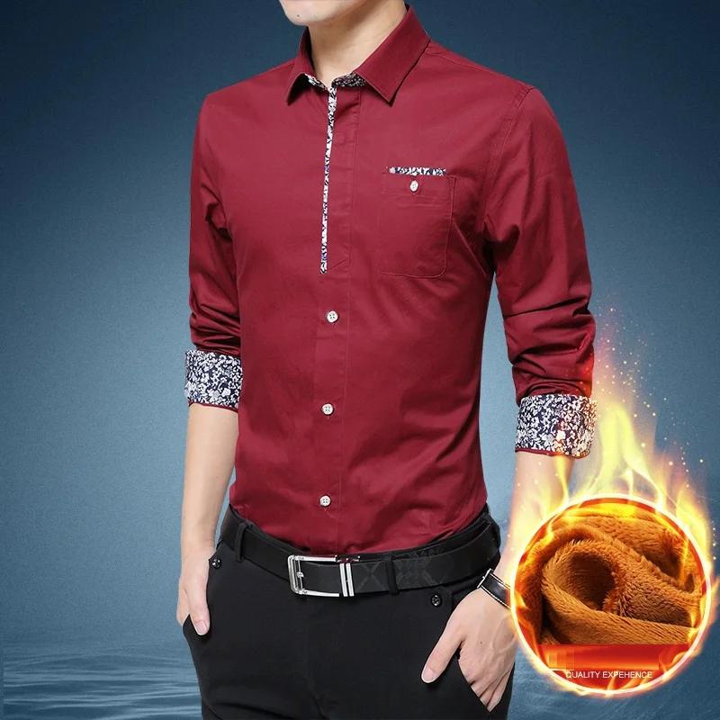 Winter Men Clothing Big Size Long Sleeves Warm Fleece Shirt Slim Fit Turn Down Collar Contrast Color Businessmen Blouse Tops 4xl
Winter Men Clothing Big Size Long Sleeves Warm Fleece Shirt Slim Fit Turn Down Collar Contrast Color Businessmen Blouse Tops 4xl