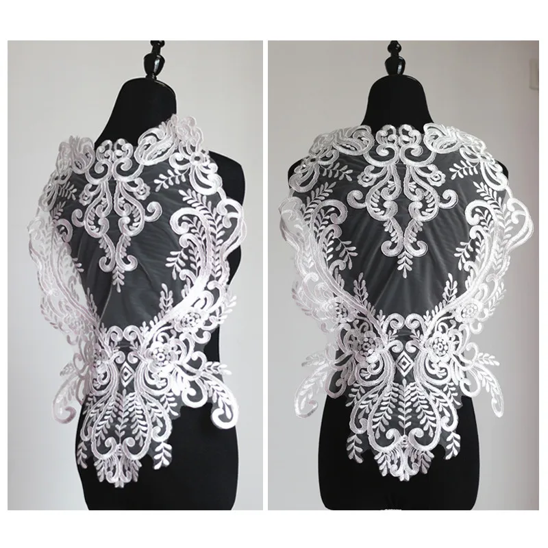 1pc 57X39cm Ivory Wedding Dress Back Piece Flower Lace Applique Lace Trim Patch Wedding Dress DIY Lace Accessorie BD0509
1pc 57X39cm Ivory Wedding Dress Back Piece Flower Lace Applique Lace Trim Patch Wedding Dress DIY Lace Accessorie BD0509