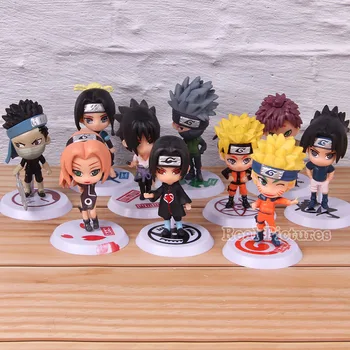 Anime Haku Momochi Zabuza Sakura Gaara Uchiha Sasuke Kakashi Q Version Action Model Toy PVC Naruto Collectible Figure 10pcs/set