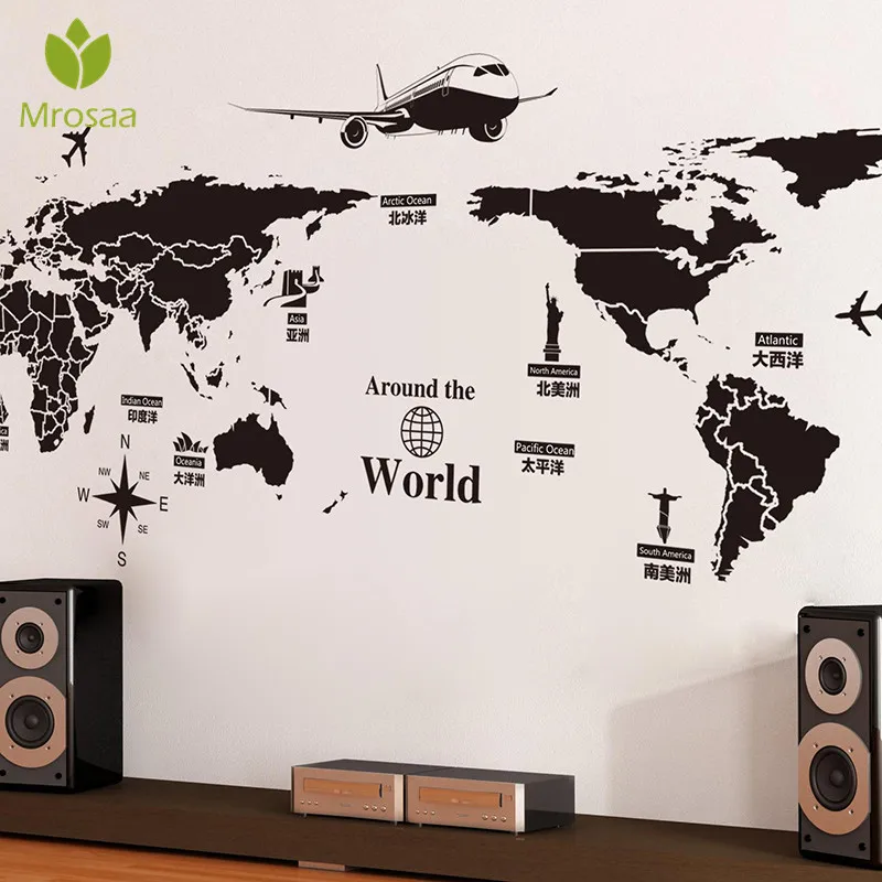 Mrosaa World Map Wall Stickers Removable PVC Map Of The world Art Decals for Living Room Home Decor Travel World maps Wallpaper
Mrosaa World Map Wall Stickers Removable PVC Map Of The world Art Decals for Living Room Home Decor Travel World maps Wallpaper