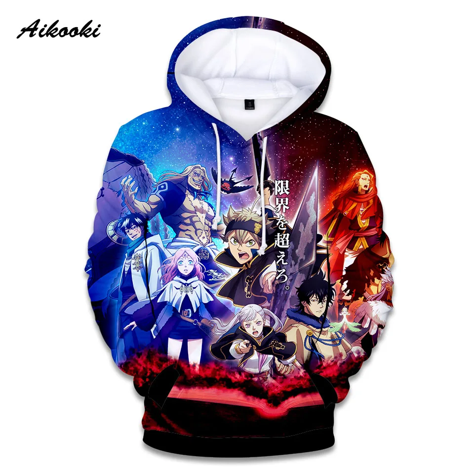 

Aikooki 3D Black Clover Hoodies Men/Women Hoodie Sweatshirt Hoody 3D Print Black Clover Anime Thin Pullovers Hoodies Boys/Girls