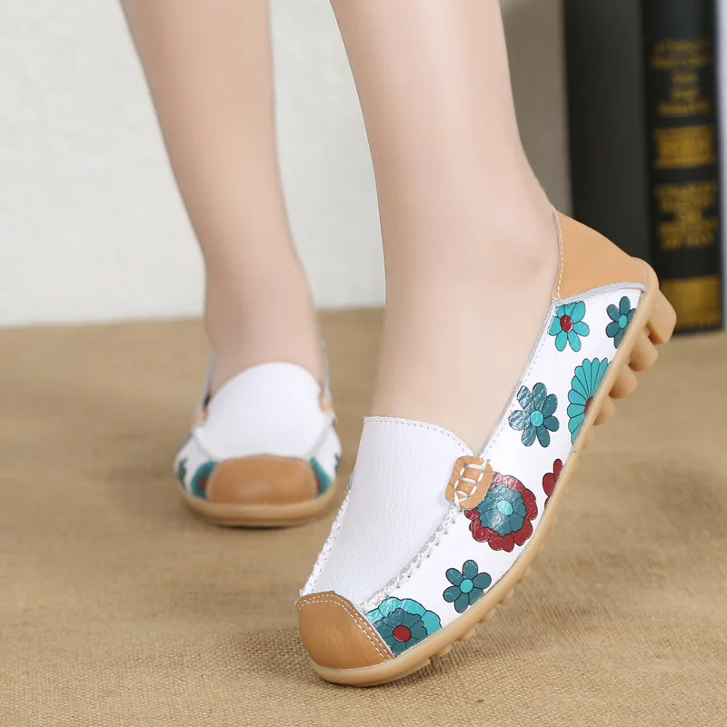 Cow Muscle Ballet Summer Flower Print Women Genuine Leather Shoes Woman Flat Flexible Nurse Peas Loafer Flats Appliquesm
Cow Muscle Ballet Summer Flower Print Women Genuine Leather Shoes Woman Flat Flexible Nurse Peas Loafer Flats Appliquesm