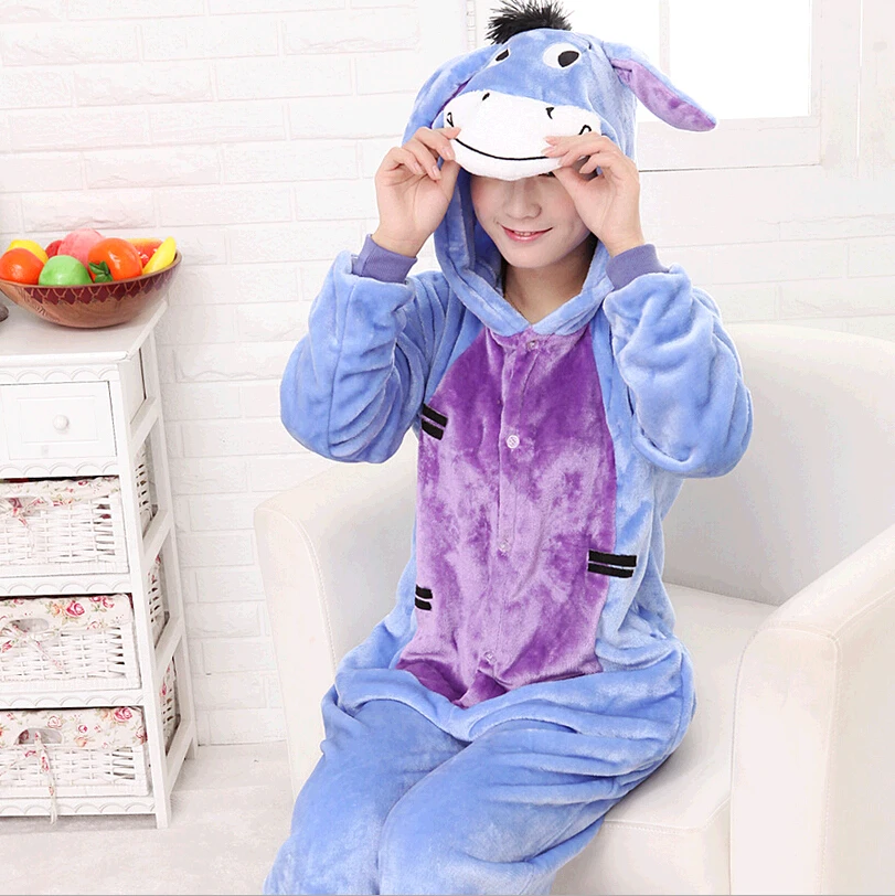 Пижама комбинезон Eeyore в виде осла для взрослых детская пижама животных кигуруми