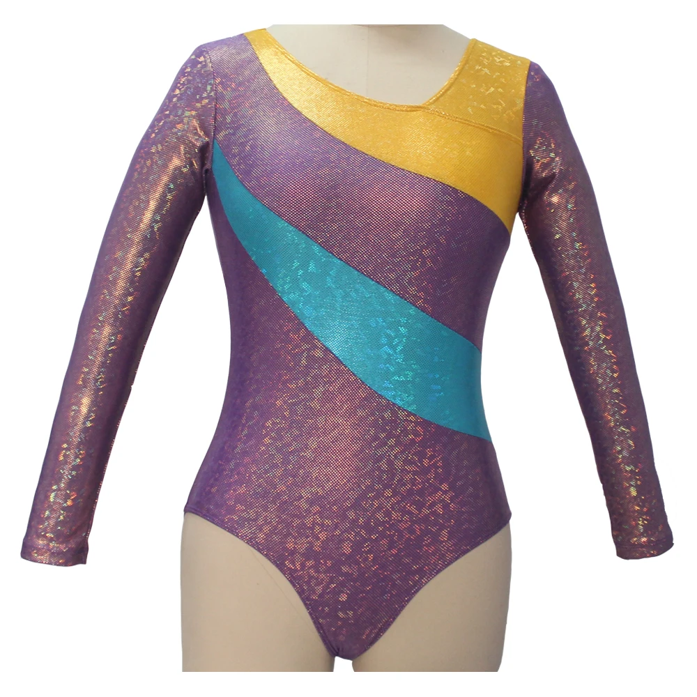 Shiny Gymanstic Long Sleeve Leotard Purple NylonLycra Spotted Laser Pattern Fabric Women Jazz Dance Bodysuit
Shiny Gymanstic Long Sleeve Leotard Purple NylonLycra Spotted Laser Pattern Fabric Women Jazz Dance Bodysuit