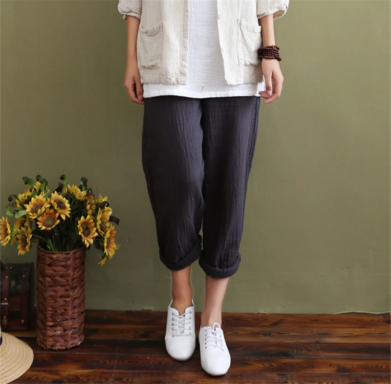 Johnature 2019 Autumn New Women's Original Cotton Pants Casual Breathable Loose Linen Trousers Vintage Solid Colour Long Pants
Johnature 2019 Autumn New Women's Original Cotton Pants Casual Breathable Loose Linen Trousers Vintage Solid Colour Long Pants
