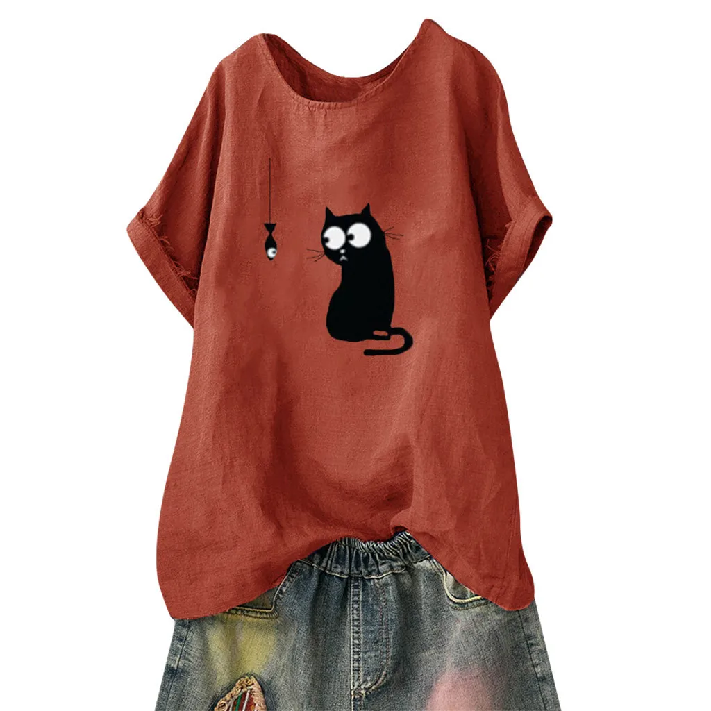 MUQGEW Female T-Shirt Loose Cat Print Plus Size Casual Beach T-shirts For Women Vintage Funny T Shirt Tops Camiseta Mujer #6030
MUQGEW Female T-Shirt Loose Cat Print Plus Size Casual Beach T-shirts For Women Vintage Funny T Shirt Tops Camiseta Mujer #6030