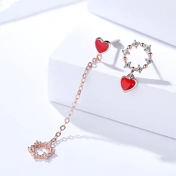 Ms betti Korean Asymmetric red heart earrings zircon S925 earrings for cute women and lovely girls gifts 2018 Christmas party
Ms betti Korean Asymmetric red heart earrings zircon S925 earrings for cute women and lovely girls gifts 2018 Christmas party