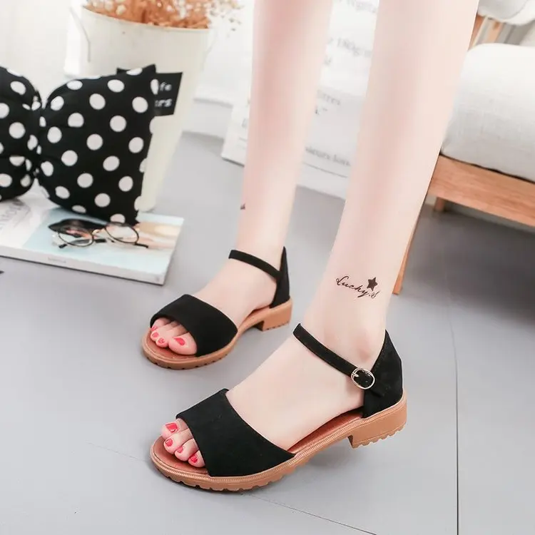 2019 summer new style simple and simple solid color sandals women comfortable versatile suede comfortable casual sandals.
2019 summer new style simple and simple solid color sandals women comfortable versatile suede comfortable casual sandals.