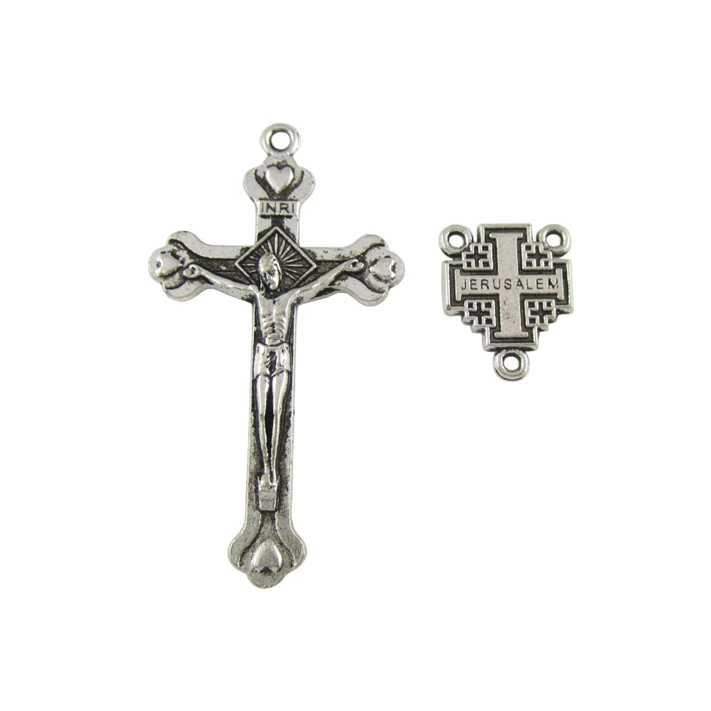 100 sets of Alloy Jerusalem Crucifix Cross and Centerpiece for Olive Wood Rosary
100 sets of Alloy Jerusalem Crucifix Cross and Centerpiece for Olive Wood Rosary