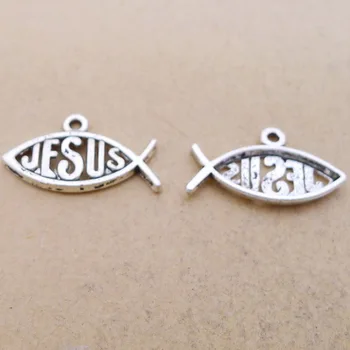 200pcs JESUS words fish Charms 13*23mm Pendants Antique Silver Jewelry Making DIY Handmade earring bracelet necklace Jewelry
200pcs JESUS words fish Charms 13*23mm Pendants Antique Silver Jewelry Making DIY Handmade earring bracelet necklace Jewelry