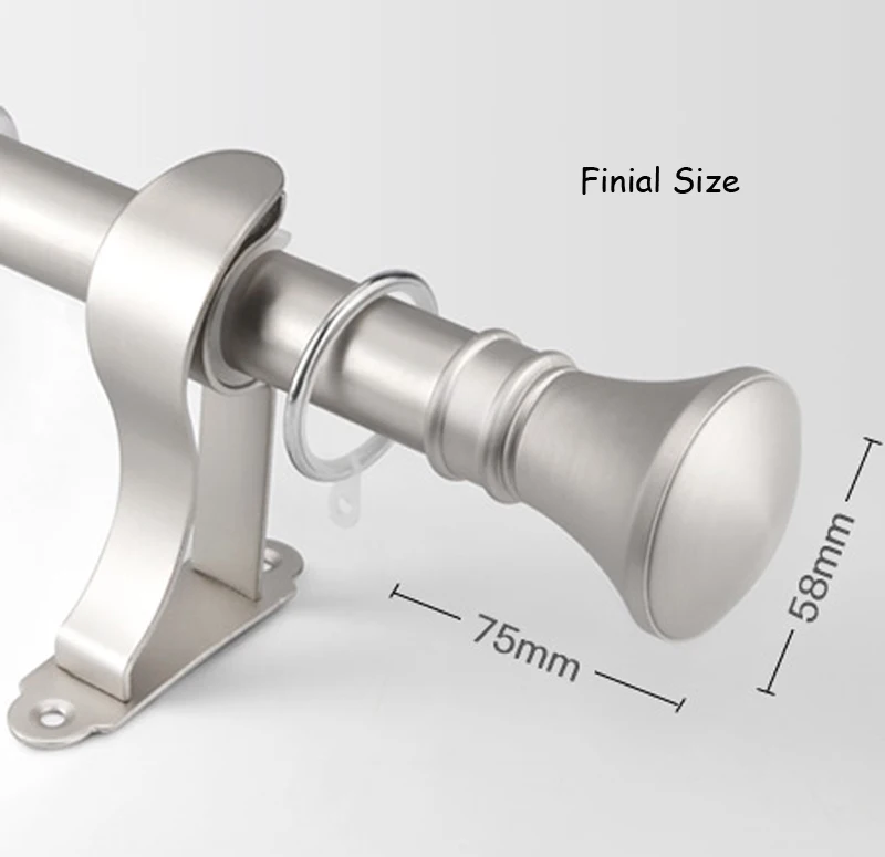 Quality good loading eco-friendly plated craft 28mm/1.125-IN Diameter metal Single curtain rod+trumpet metal finial&brackets
Quality good loading eco-friendly plated craft 28mm/1.125-IN Diameter metal Single curtain rod+trumpet metal finial&brackets