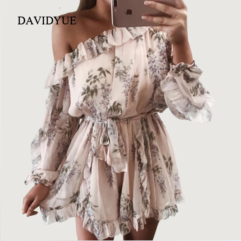 Sexy one off shoulder beach boho dress elegant women ruffle dress Vintage pink chiffon party dress korean vestidos
Sexy one off shoulder beach boho dress elegant women ruffle dress Vintage pink chiffon party dress korean vestidos