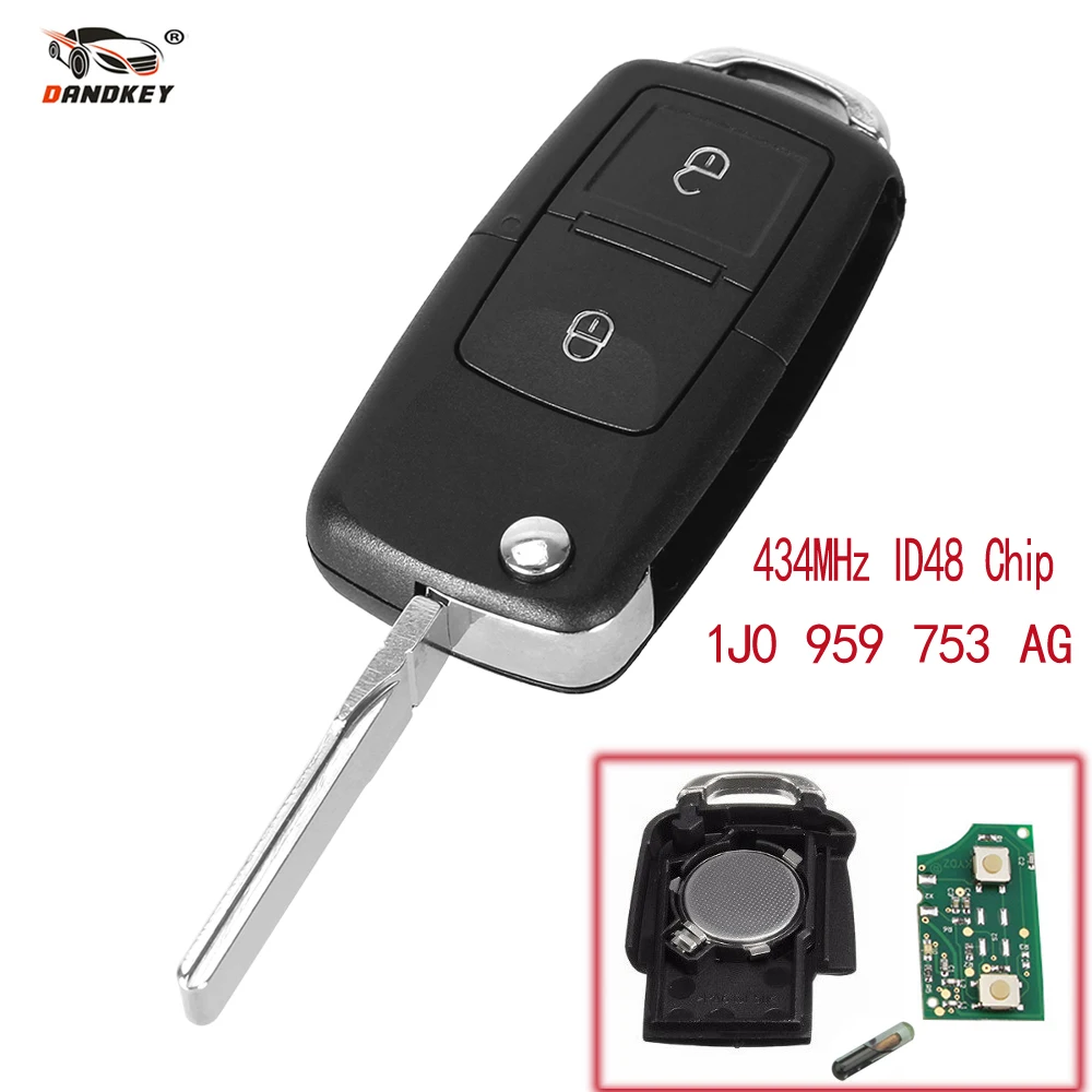 Dandkey 2 Button Flip Folding Remote Key Fob 433/434 Mhz With ID48 Chip For VW For SEAT Altea/Ibiza/Leon/Toledo 1J0 959 753 AG
Dandkey 2 Button Flip Folding Remote Key Fob 433/434 Mhz With ID48 Chip For VW For SEAT Altea/Ibiza/Leon/Toledo 1J0 959 753 AG