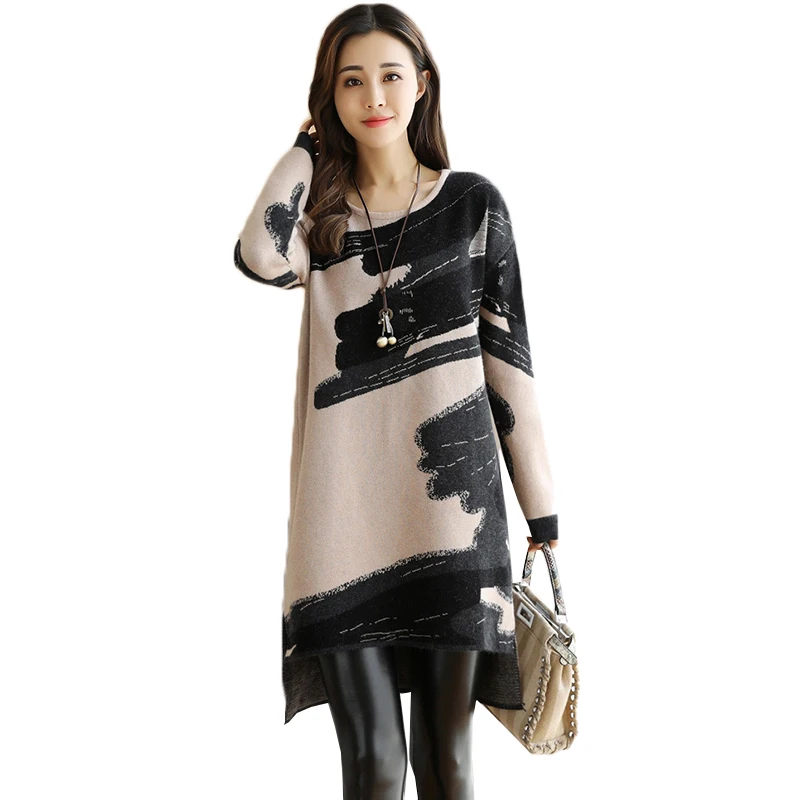 2019 New Spring Women Thicken Warm Sweater Pullover Long Section Loose Slim Korean version Printing Cashmere Female Knitted Coat
2019 New Spring Women Thicken Warm Sweater Pullover Long Section Loose Slim Korean version Printing Cashmere Female Knitted Coat