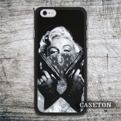 Tattoo Marilyn Monroe With Guns font b Case b font For font b iPhone b font