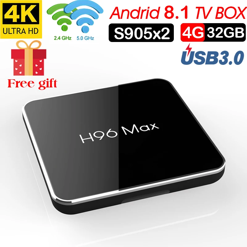 Android 8.1 Amlogic S905X2 Smart TV BOX LPDDR4 4 gb 32 gb 2.4 ghz & 5 ghz Wifi BT4 k 3D Set top box Met Google Voice Control
Android 8.1 Amlogic S905X2 Smart TV BOX LPDDR4 4 gb 32 gb 2.4 ghz & 5 ghz Wifi BT4 k 3D Set top box Met Google Voice Control