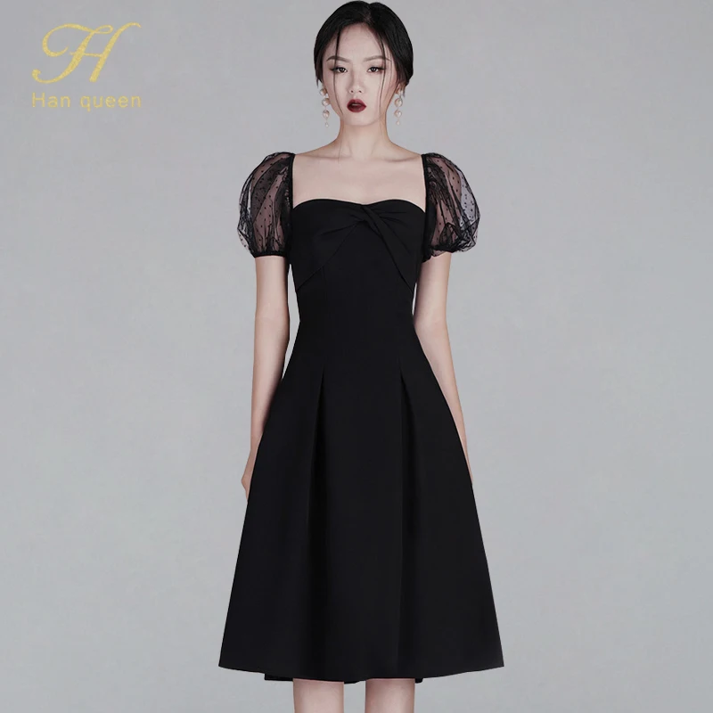 H Han Queen Evening Special Occasion A-line Dress Women Fashion Retro Lace Patchwork Dresses Puff Sleeve Elegant Summer Vestidos
H Han Queen Evening Special Occasion A-line Dress Women Fashion Retro Lace Patchwork Dresses Puff Sleeve Elegant Summer Vestidos