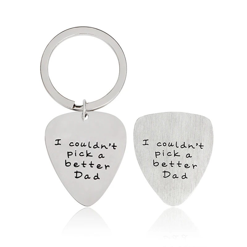 Letter Keychain Guitar pick Silver Color "I couldn't pick a better dad" "I pick you always forever" "I pick you every time" Gift
Letter Keychain Guitar pick Silver Color "I couldn't pick a better dad" "I pick you always forever" "I pick you every time" Gift