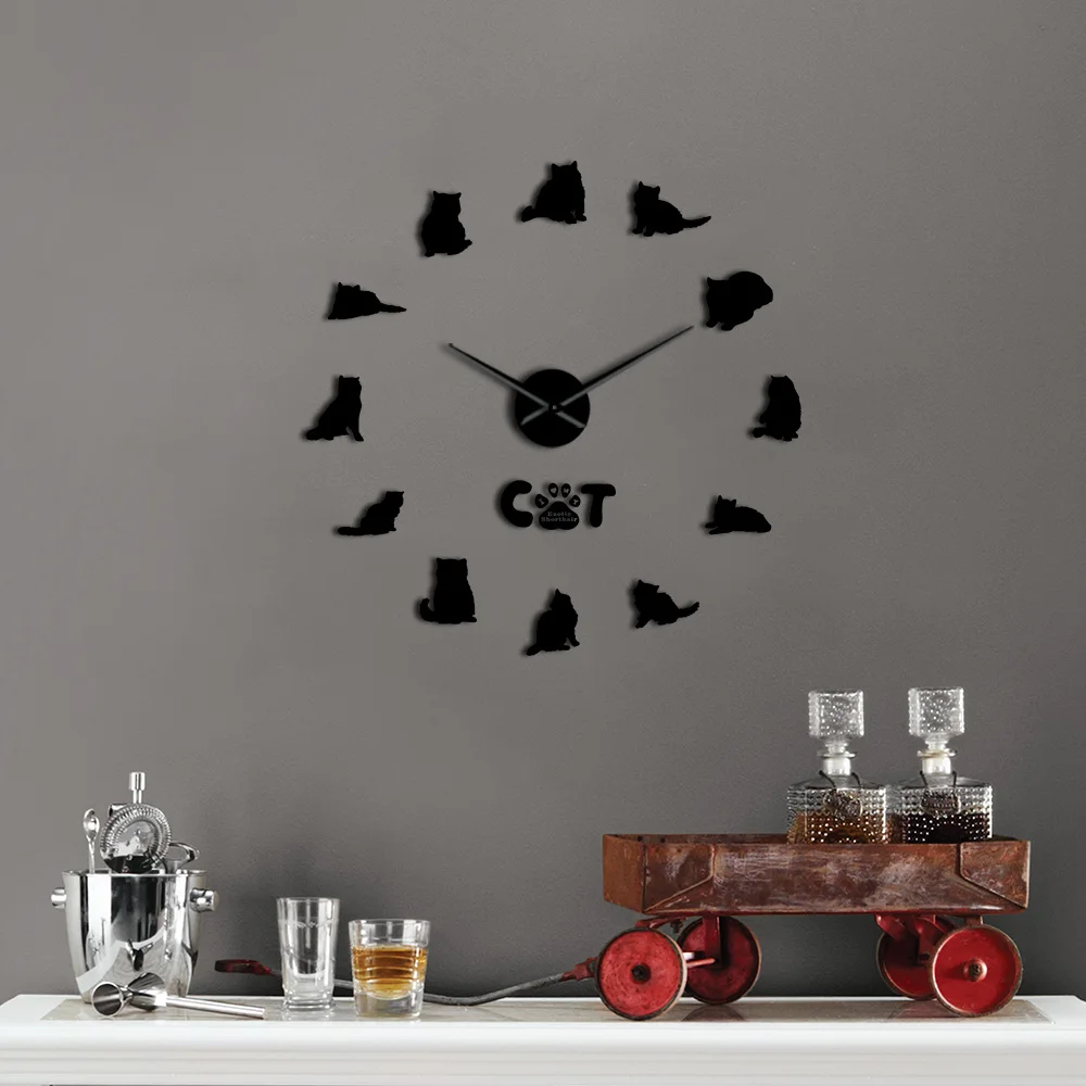 Exotic Shorthair Silent Quartz DIY Wall Clock Wooden Wall Stickers For Living Room Fashion Home Decoration
Exotic Shorthair Silent Quartz DIY Wall Clock Wooden Wall Stickers For Living Room Fashion Home Decoration