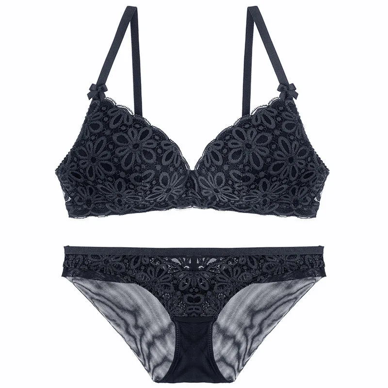 Women Embroidery Sexy Bra Set (15)