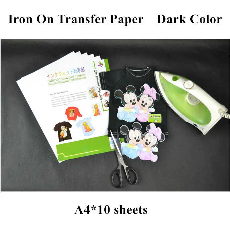 (A4*10sheets) Iron On Dark Inkjet Heat Transfer Paper for 100% Cotton Tshirts For Dark and Light Fabrics Papel Thermal Transfer
(A4*10sheets) Iron On Dark Inkjet Heat Transfer Paper for 100% Cotton Tshirts For Dark and Light Fabrics Papel Thermal Transfer