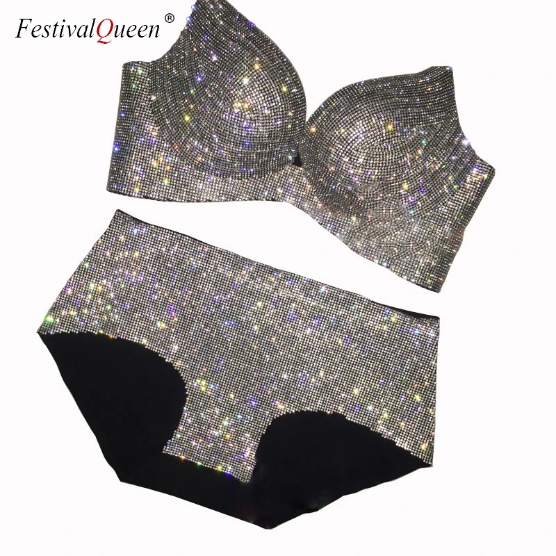 FestivalQueen high quality rhinestone bra two Pieces Set Women luxury sexy handmade padded bra sets gold silver
FestivalQueen high quality rhinestone bra two Pieces Set Women luxury sexy handmade padded bra sets gold silver