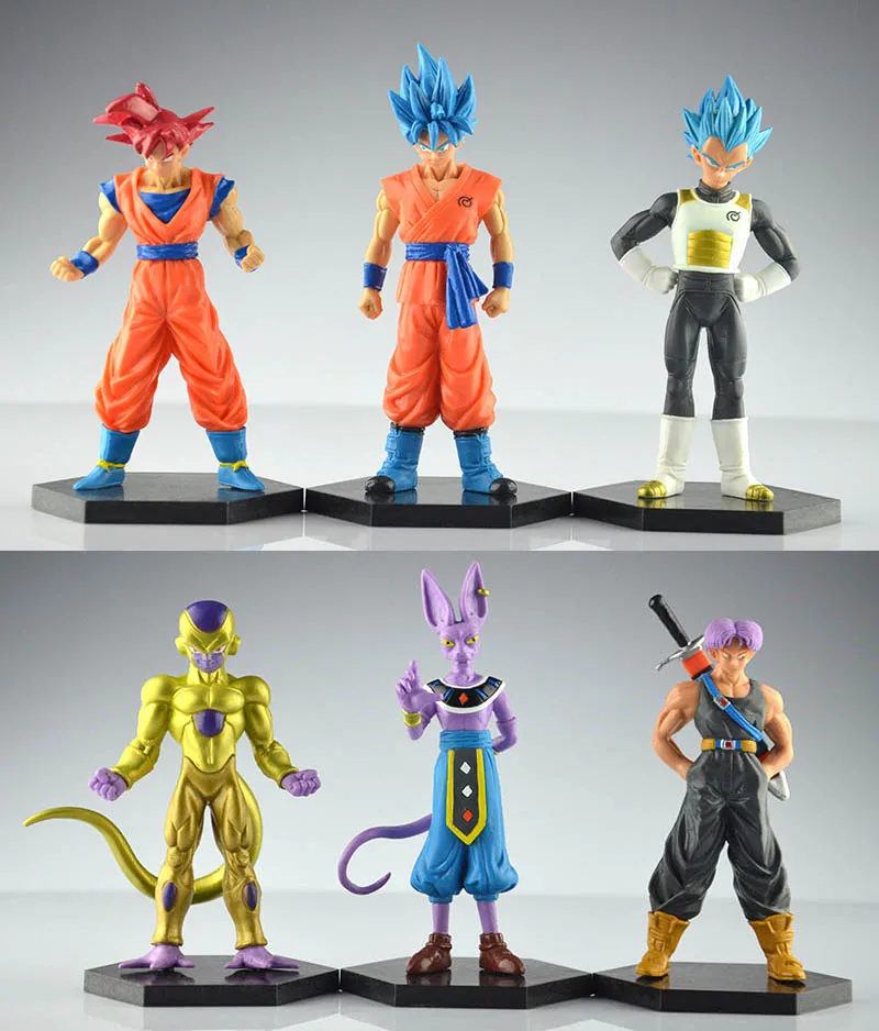 NEW 12-14cm 6pcs/set Dragon Ball Resurrection 'F' golden Frieza battle of gods Theater Saiyan Son Goku action figure toys
NEW 12-14cm 6pcs/set Dragon Ball Resurrection 'F' golden Frieza battle of gods Theater Saiyan Son Goku action figure toys