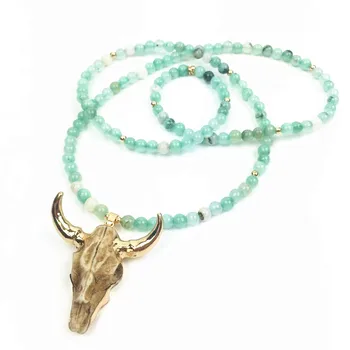 Bohemian style 6mm stone long necklace cow head pendant ladies fashion accessories 2018 new jewelry birthday gift beach necklace
Bohemian style 6mm stone long necklace cow head pendant ladies fashion accessories 2018 new jewelry birthday gift beach necklace