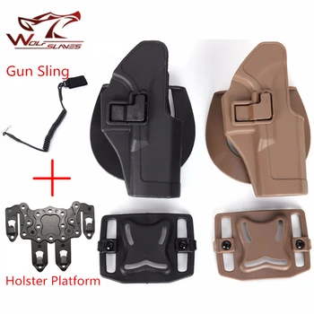 Tactical Airsoft Pistol Glock Holster with Guns Sling MOLLE Adapter Magazine Pouch Waist Gun Case for Glock 17,19,22,23,31
Tactical Airsoft Pistol Glock Holster with Guns Sling MOLLE Adapter Magazine Pouch Waist Gun Case for Glock 17,19,22,23,31