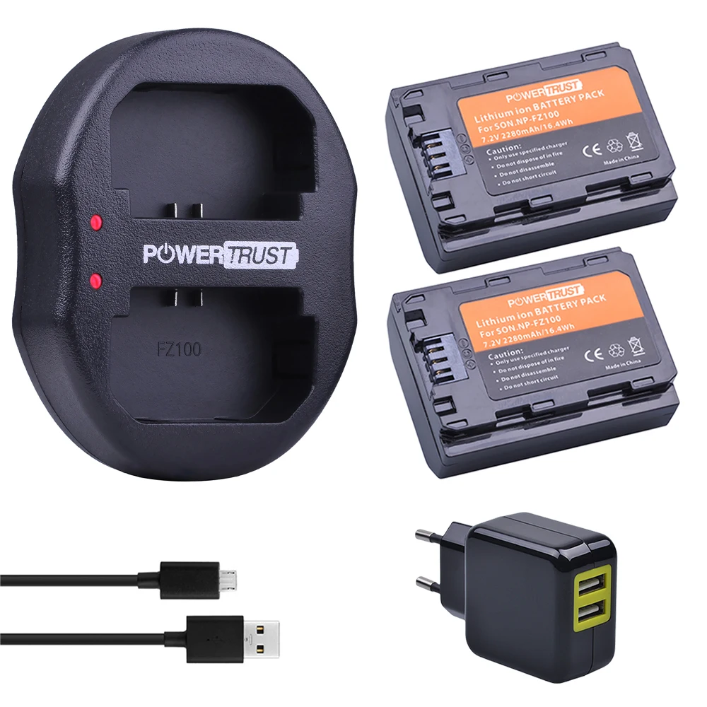 2x NP-FZ100 NP FZ100 Li-ion Battery + AC Adapter Dual USB Charger for Sony BC-QZ1 Alpha 9 9R A9R 9S ILCE-9 A7R A7 III ILCE-7M3
2x NP-FZ100 NP FZ100 Li-ion Battery + AC Adapter Dual USB Charger for Sony BC-QZ1 Alpha 9 9R A9R 9S ILCE-9 A7R A7 III ILCE-7M3