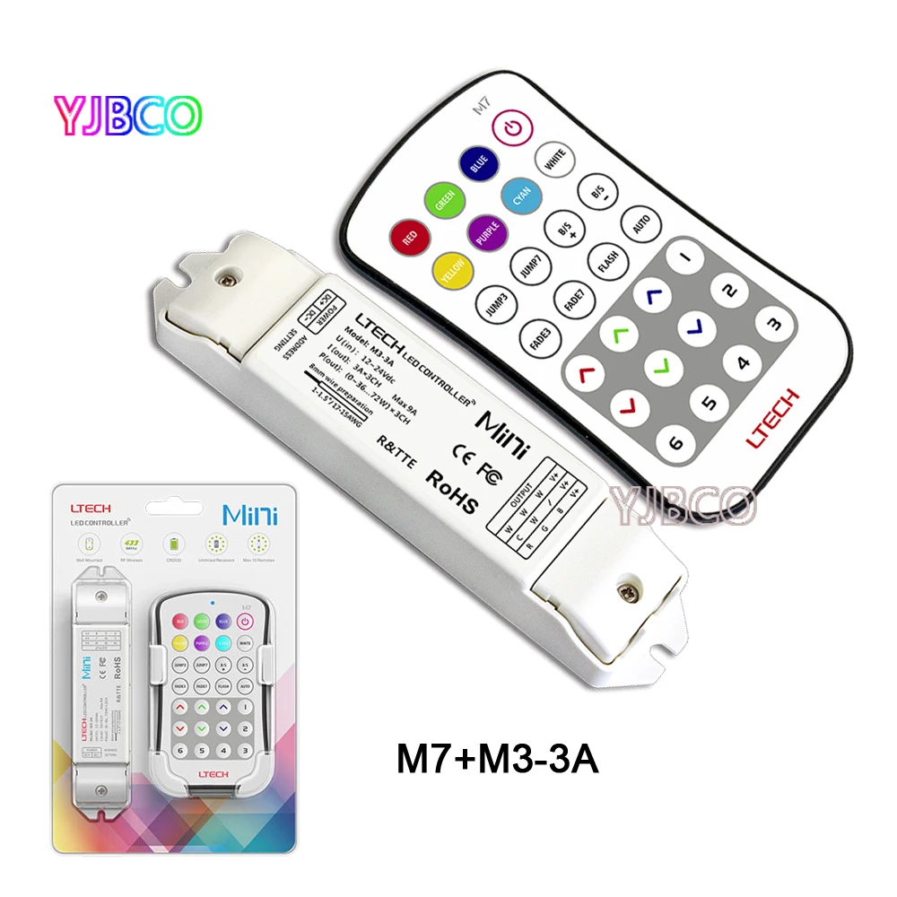 M7+M3-3A DC12-24V LED RGB Controller +RF Wireless Touch Remote for 5050 3528 2835 RGB LED Strip Lighting Tape
M7+M3-3A DC12-24V LED RGB Controller +RF Wireless Touch Remote for 5050 3528 2835 RGB LED Strip Lighting Tape