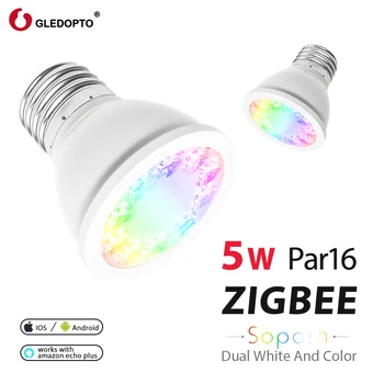 GLEDOPTO rgb and dual white 5W E27 PAR16 bulb WW/CW spotlight 2700-6500K LED AC100-240V zigbee smart home work with echo plus AC
GLEDOPTO rgb and dual white 5W E27 PAR16 bulb WW/CW spotlight 2700-6500K LED AC100-240V zigbee smart home work with echo plus AC