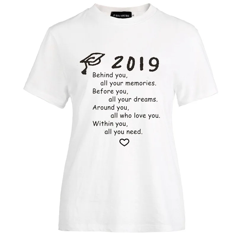 2019 Graduation Season Summer Women T Shirt Letter Print Friends T-shirt Casual Short Sleeve Tops Tee O Neck Female Tops
2019 Graduation Season Summer Women T Shirt Letter Print Friends T-shirt Casual Short Sleeve Tops Tee O Neck Female Tops