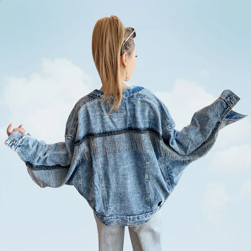 2019 Fashion Tassel Denim Jacket Womens Spring Autumn Loose Coat Jeans Lady Long Sleeve Classic Denim Blue Jacket Short Top G203
2019 Fashion Tassel Denim Jacket Womens Spring Autumn Loose Coat Jeans Lady Long Sleeve Classic Denim Blue Jacket Short Top G203