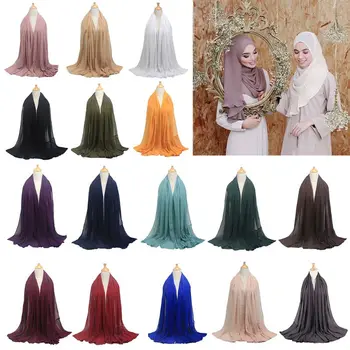 Women Ethnic Oversize Crinkle Chiffon Hijab Muslim Head Scarf Solid Color Pleated Ruffled Trim Shawls Islamic Head Wrap Headband
Women Ethnic Oversize Crinkle Chiffon Hijab Muslim Head Scarf Solid Color Pleated Ruffled Trim Shawls Islamic Head Wrap Headband
