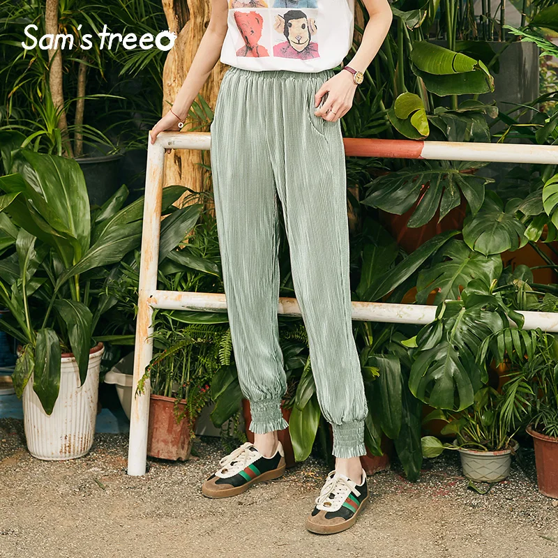 Samstree Summer Harem Pants Vintage Women Fashion New Radish Pants Elastic Waist Casual Loose Young Lady Thin Soft Bottoms
Samstree Summer Harem Pants Vintage Women Fashion New Radish Pants Elastic Waist Casual Loose Young Lady Thin Soft Bottoms