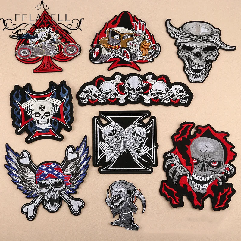 FFLACELL For Clothes Stickers Jeans Badges Punk Patch Rock Band Skull Patch Biker Embroidered Motorcycle Patches
FFLACELL For Clothes Stickers Jeans Badges Punk Patch Rock Band Skull Patch Biker Embroidered Motorcycle Patches