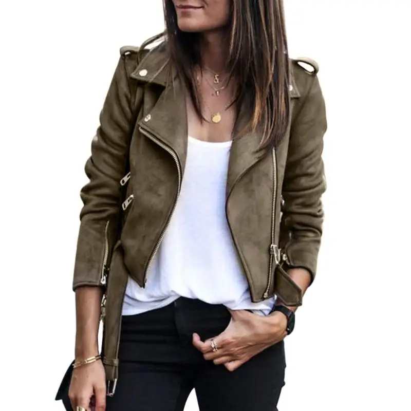 Women Faux Leather Suede Short Jackets Female Long Sleeve Solid Turn Down Collar Coat Winter Streetwear Slim Basic Jackets
Women Faux Leather Suede Short Jackets Female Long Sleeve Solid Turn Down Collar Coat Winter Streetwear Slim Basic Jackets