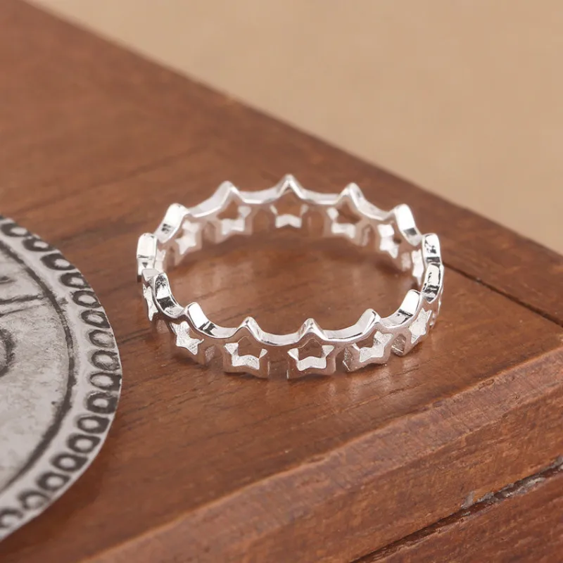 100% Authentic 925 Sterling Silver Star Rings For Women Hollow Star Connection Open Rings Elegant Jewelry Christmas Ring
100% Authentic 925 Sterling Silver Star Rings For Women Hollow Star Connection Open Rings Elegant Jewelry Christmas Ring