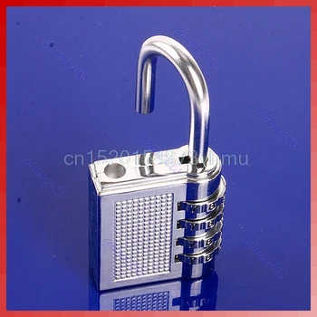 Solid 4 Digit Resettable Combination Lock Password Plus Padlock Silver 
Solid 4 Digit Resettable Combination Lock Password Plus Padlock Silver