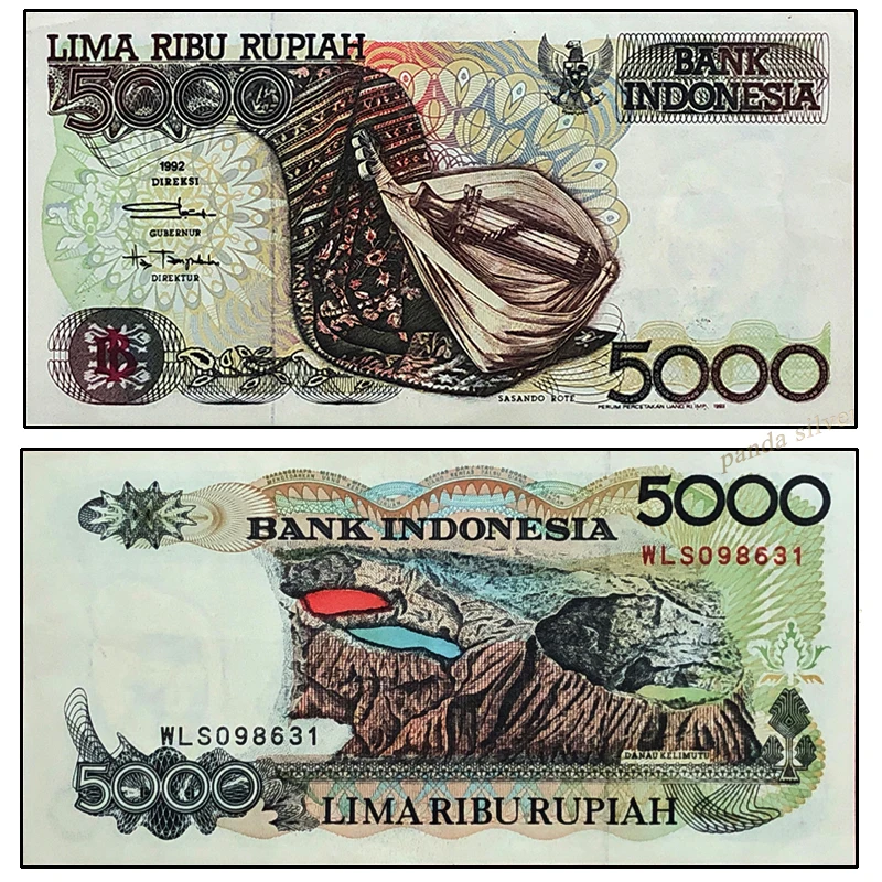 Indonesia 5000 Rupiah 1992 P-130 Original banknote , rare real world asia collection bill paper money bank note gift notes
Indonesia 5000 Rupiah 1992 P-130 Original banknote , rare real world asia collection bill paper money bank note gift notes