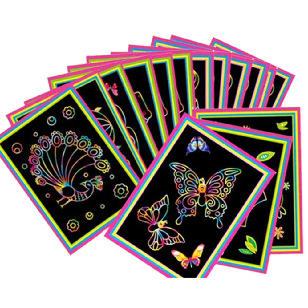 10pcs Large Medium size Two-in-one Magic Color Scratch Art Paper Coloring Cards Scraping Drawing Toys for Children kids
10pcs Large Medium size Two-in-one Magic Color Scratch Art Paper Coloring Cards Scraping Drawing Toys for Children kids